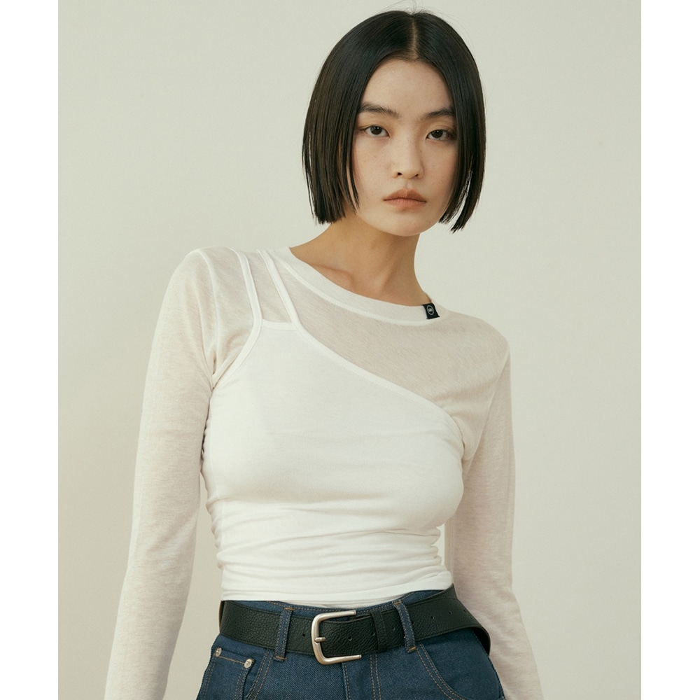 REORG FJD クロスライン スリーブレス ホワイト