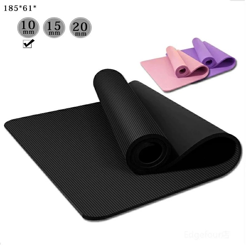 10mm ヨガマット ストレッチマット トレーニングマット 初心者 ヨガ ホットヨガマット 5*61*10mm yoga 厚手 素材 エクササイズマット 上級者 ピラティス レーニング 収納バンド ダ