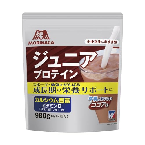 ジュニアプロテイン ココア味 980g (約49回分) ウイダー 森永ココア カルシウム・ビタミン・鉄分配合 合成甘味料不使用 森永製菓