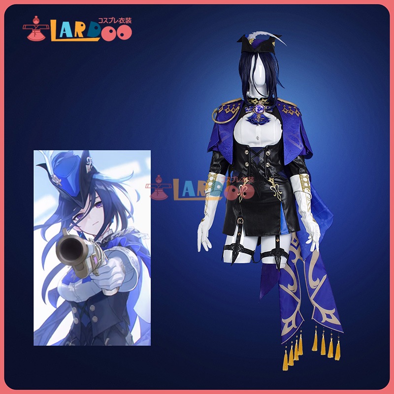 原神 Genshin フォンテーヌ クロリンデ-Clorinde コスプレ衣装 コスチュームウイッグ靴1073