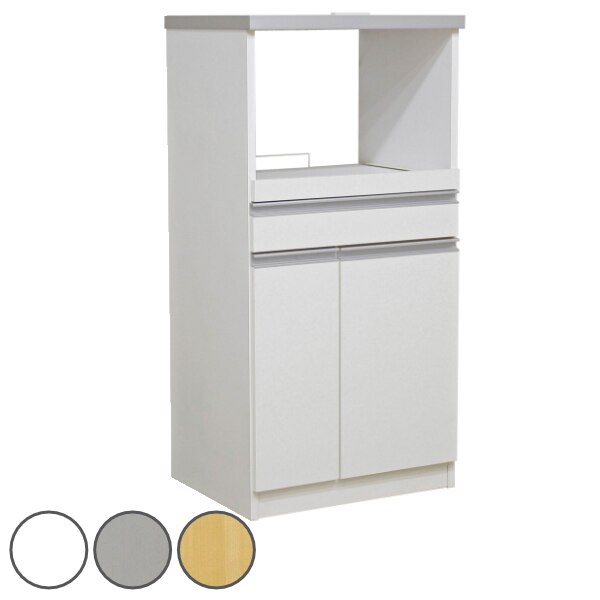 レンジ台 木製 家電ラック 米びつ付 両開き戸タイプ 日本製 幅60cm