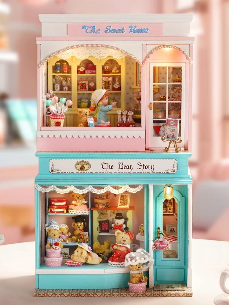 おとぎ話に照らされた Diy 小屋はドアを開けて小さな家女の子のキャンディーハウススマートな楽しい家を組み立てることができます期間限定で30％オフの価格です