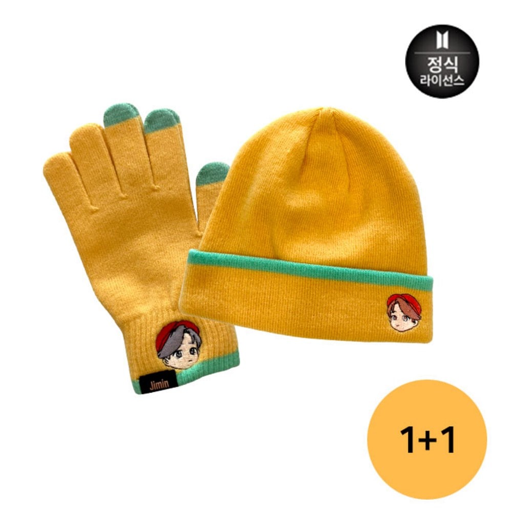 [1+1] BTS TinyTan ニット手袋 + ビーニーセット ジミン Jimin (JGBTG30006+JHBTH10012) 5,172円
