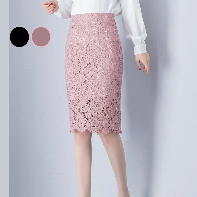 【2枚購入で100円OFF】タイトスカート 裏地付き スカート /レディース /スカート/ ハイウエスト/通勤/オフィス/フォーマル/ビジネス/就活/ショート丈/普段着 春夏物 レーススカート　ミニ丈