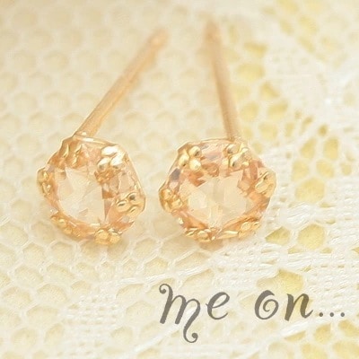 me on... ピアス レディース K10YG 1粒 キュービックジルコニア 10金 シンプル