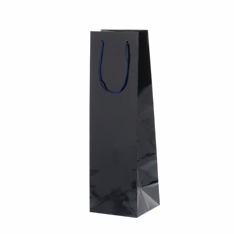 （まとめ買い）シモジマ HEIKO 手提げ紙袋 ブライトバッグ ワイン1本用 シコン 10枚 幅110xマチ100x高365mm 006459204 [x3セット]