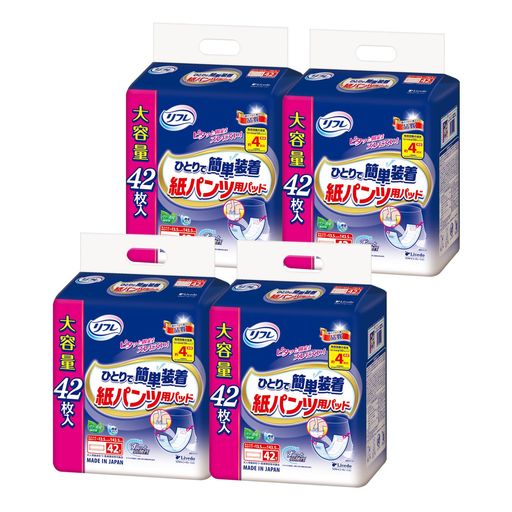 リフレ 【ケース販売】 ひとりで簡単装着紙パンツ用パッド4回吸収 42枚