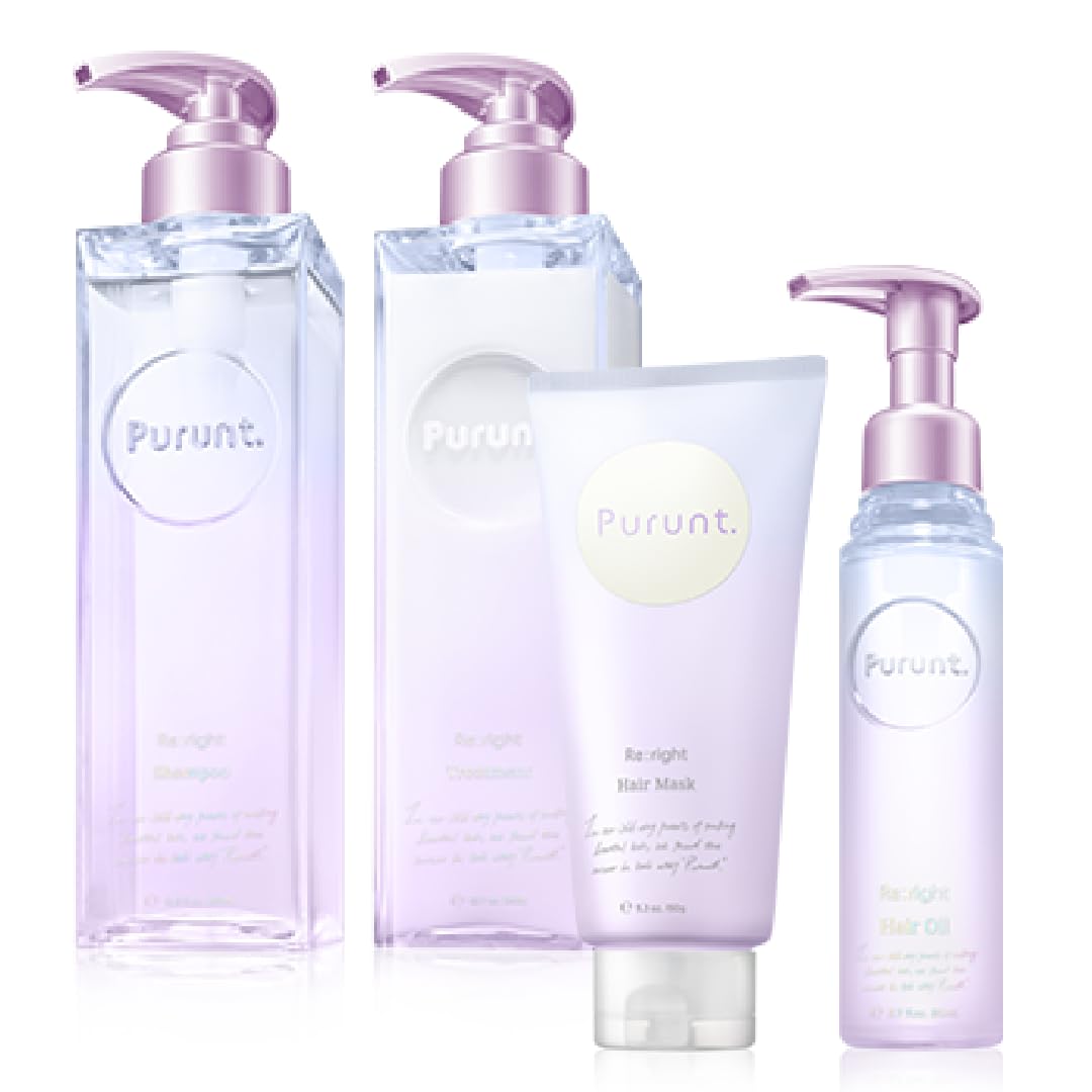 Purunt. Re:right リライト 美容液 シャンプー トリートメント ヘアマスク ヘアオイル 4点セット
