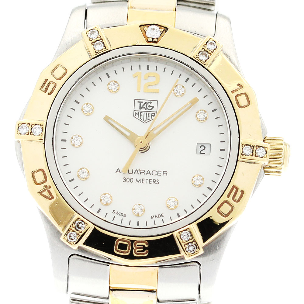 タグホイヤー TAG HEUER WAF1451 アクアレーサー デイト ダイヤモンド クォーツ レディース _891038【中古】
