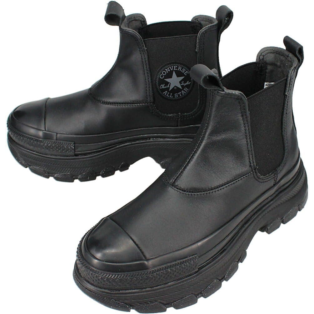 正規品 厚底スニーカー レザーオールスター アール トレックウェーブ サイドゴア ハイ ブラック 1SD837