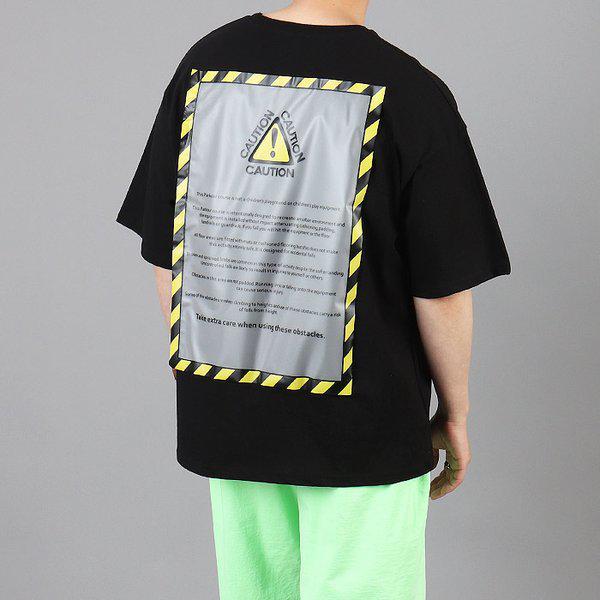 WWF メンズ ビッグサイズ 背面クッションラベル半袖Tシャツ ~3XL