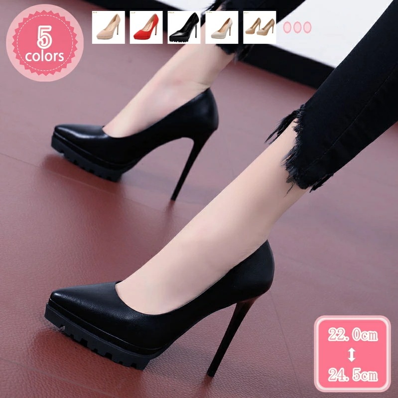 1000円OFFクーポン パンプス 厚底 ハイヒール 黒 パンプス 痛くない 脱げない スエード ブラック 靴 レディース ポインテッドトゥ ヒール12cm 12センチ ヒール ストーム ピンヒール