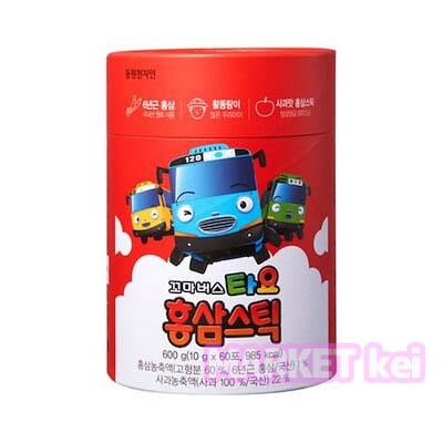 【タヨ Tayo 紅参スティック10g x 60包】 韓国紅参/高麗人参へのプレゼントにおすすめ/韓国食品/かわいい子供 Tayo