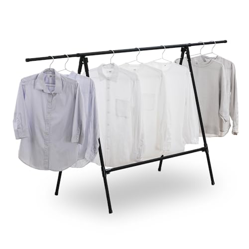 アイリスオーヤマ 布団干し スタンドタイプ 洗濯物干し ブラック ワイド 軽量約2.5kg&コン