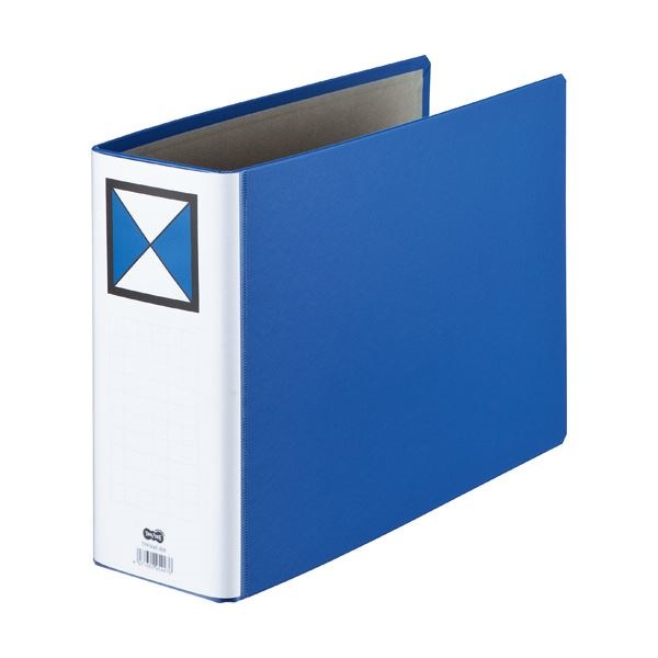 （まとめ）両開きパイプ式ファイル A4-E 80mmとじ 青 10冊[x3セット]