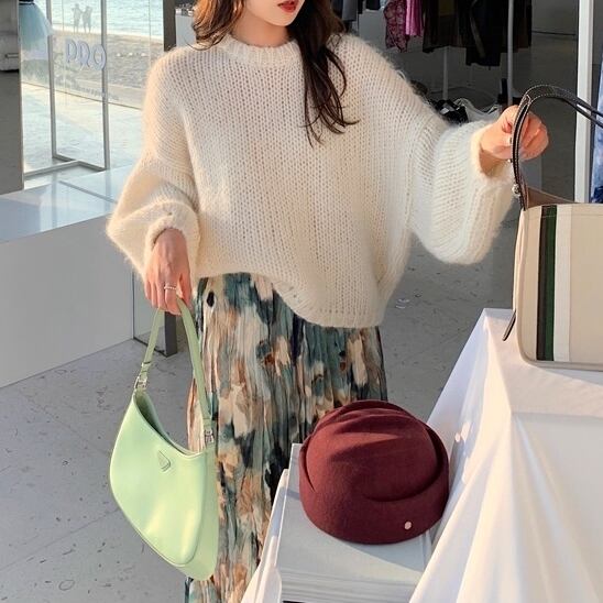 5color レディース ボリュームスリーブニットセーター ハイゲージニット 22