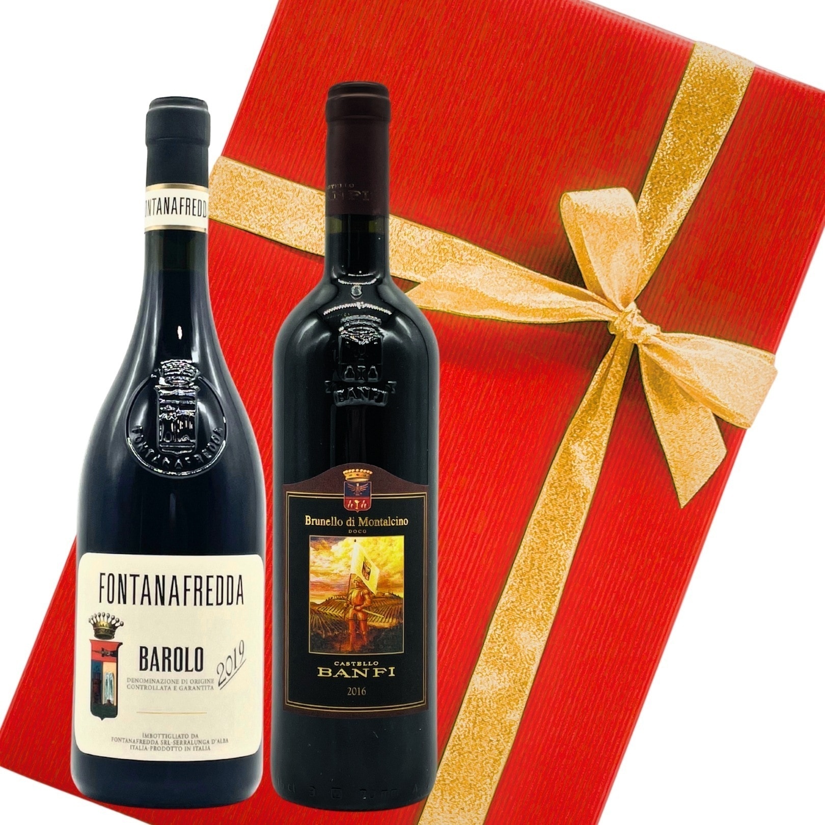 [ワインギフト] イタリアワイン 王様と女王様 バローロ＆ブルネッロ・ディ・モンタルチーノのセット ギフト箱入り [ラッピング付]