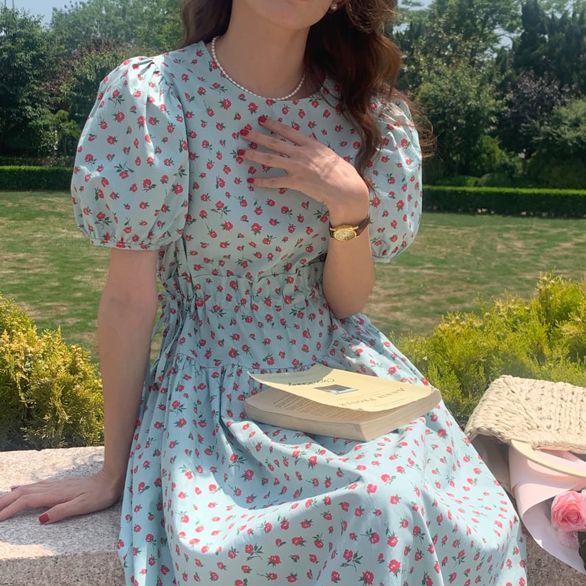 ワンピース 花柄ワンピース フラワー Aラインワンピース フレアワンピース ロングワンピース