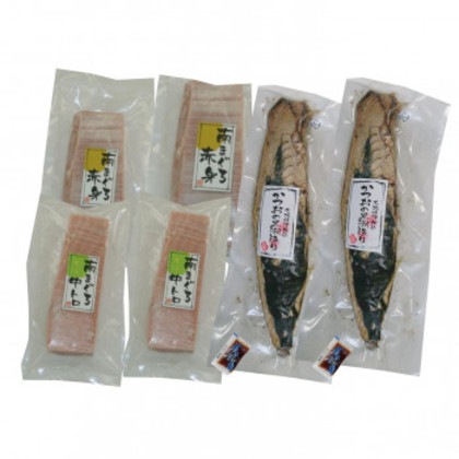 石原水産 南まぐろとかつお尽くし お刺身セット (赤まぐろ赤身・赤まぐろ中トロ・鰹のたたき)×各2個セット 10227