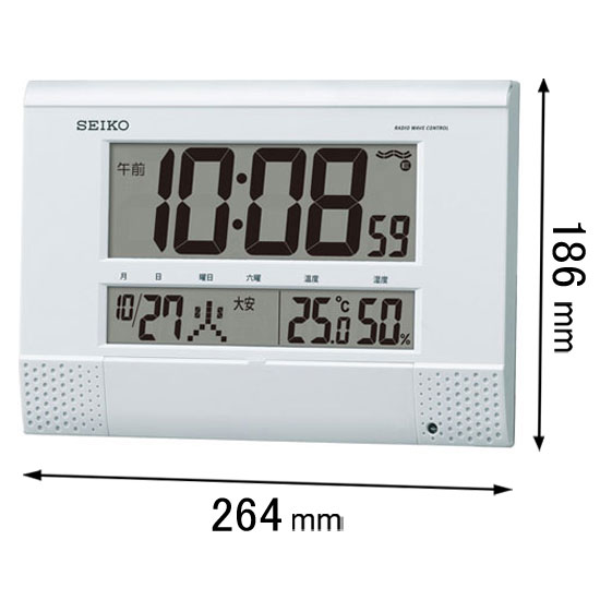セイコー 電波置き掛け兼用時計 プログラムクロック SQ-435-W