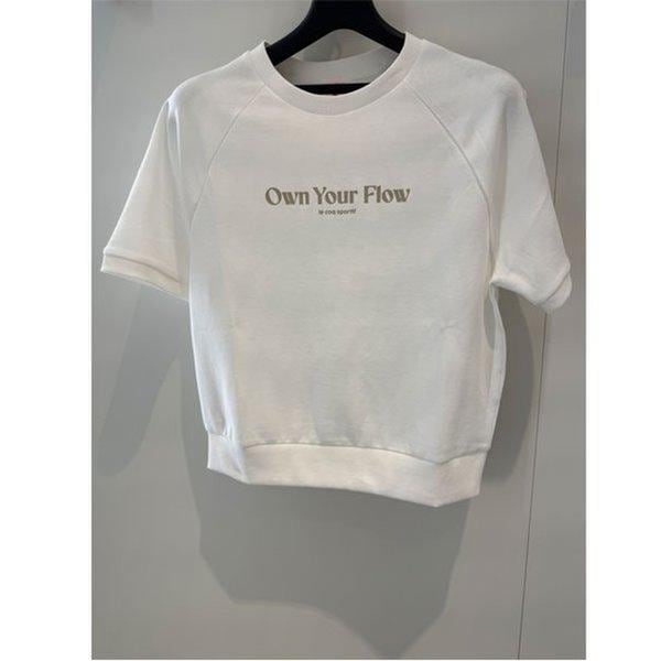 W 白メッシュ チュリールーズフィット クロップ半袖スウェットシャツ QR122ORS31 CRM