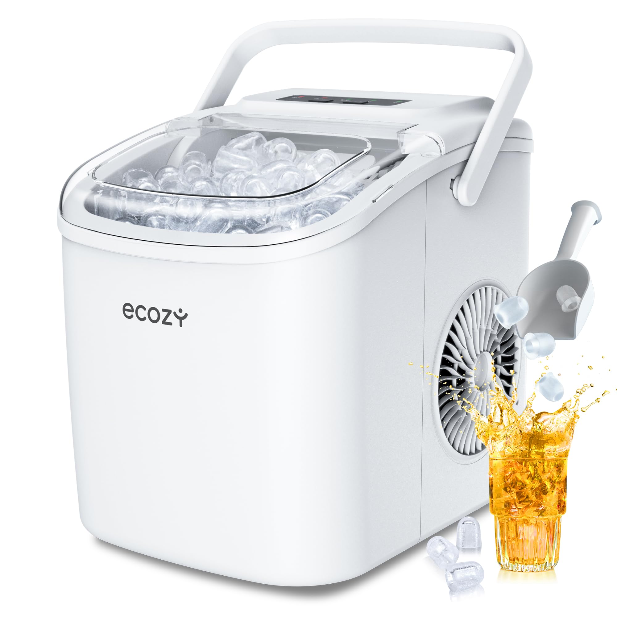 製氷機 家庭用 高速製氷機 6分/9個氷 1.2L水タンク 自動洗浄機能付き 2サイズの氷 コンパクト 軽量 透明窓 日本語パネル 氷つくり機 宅飲み 晩酌 卓上 家庭用 キャンプ ポータブル 自動製