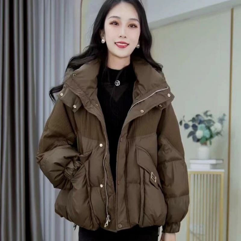 秋服 レディース ファッション オシャレ カワイイ シンプル 大人カワイイ 大きいサイズ 暖かい フード付き ダウン コットンコート 冬 ジャケット