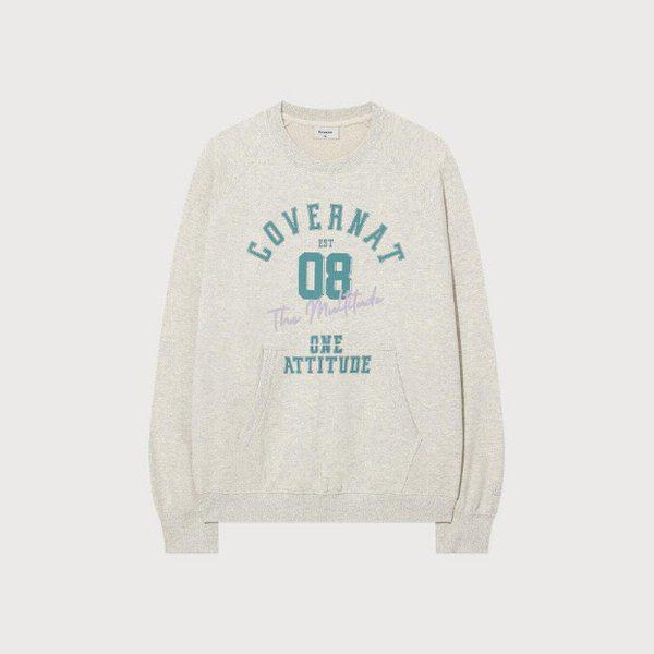長袖Tシャツ JQS CO2503CR24-OT スローガン グラフィック スウェットシャツ オートミール