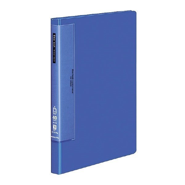 （まとめ買い）クリヤーブック ウェーブカットポケット A4縦 固定式40枚ポケット 青 ラ-T570B [x3]