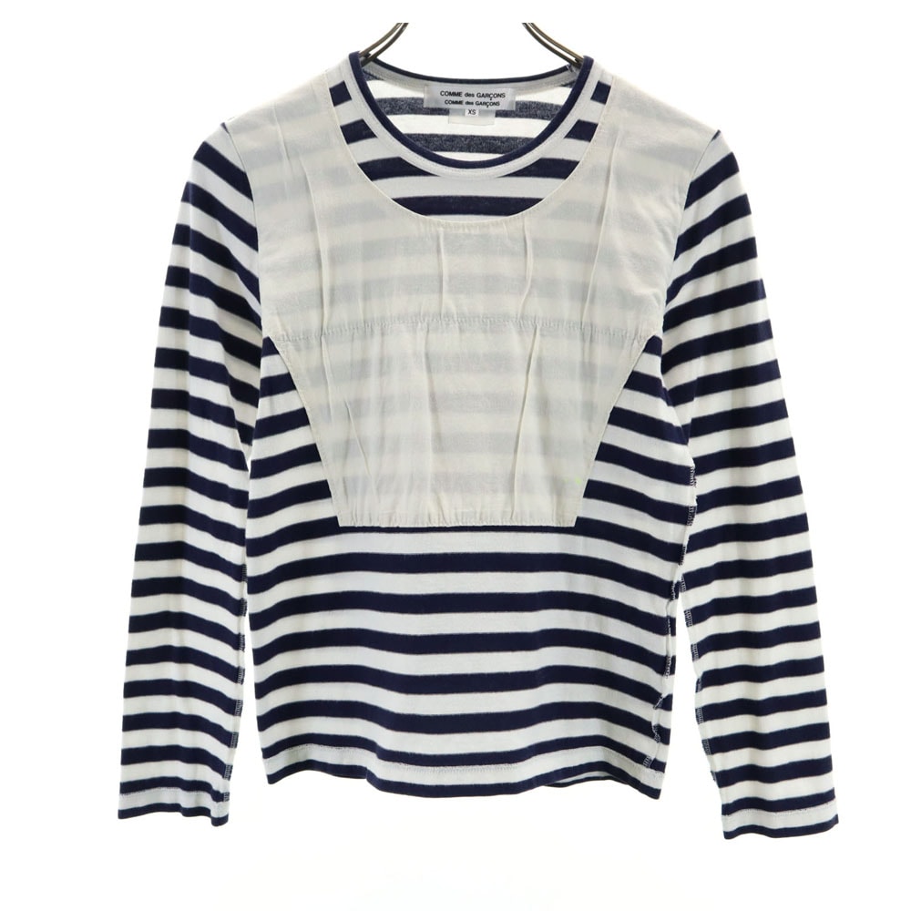 コムデギャルソンコムデギャルソン 2010年 ボーダー柄 長袖 Tシャツ XS ネイビー×ホワイト Comme des Garcons Comme des Garcons ロンT レディース 5,207円