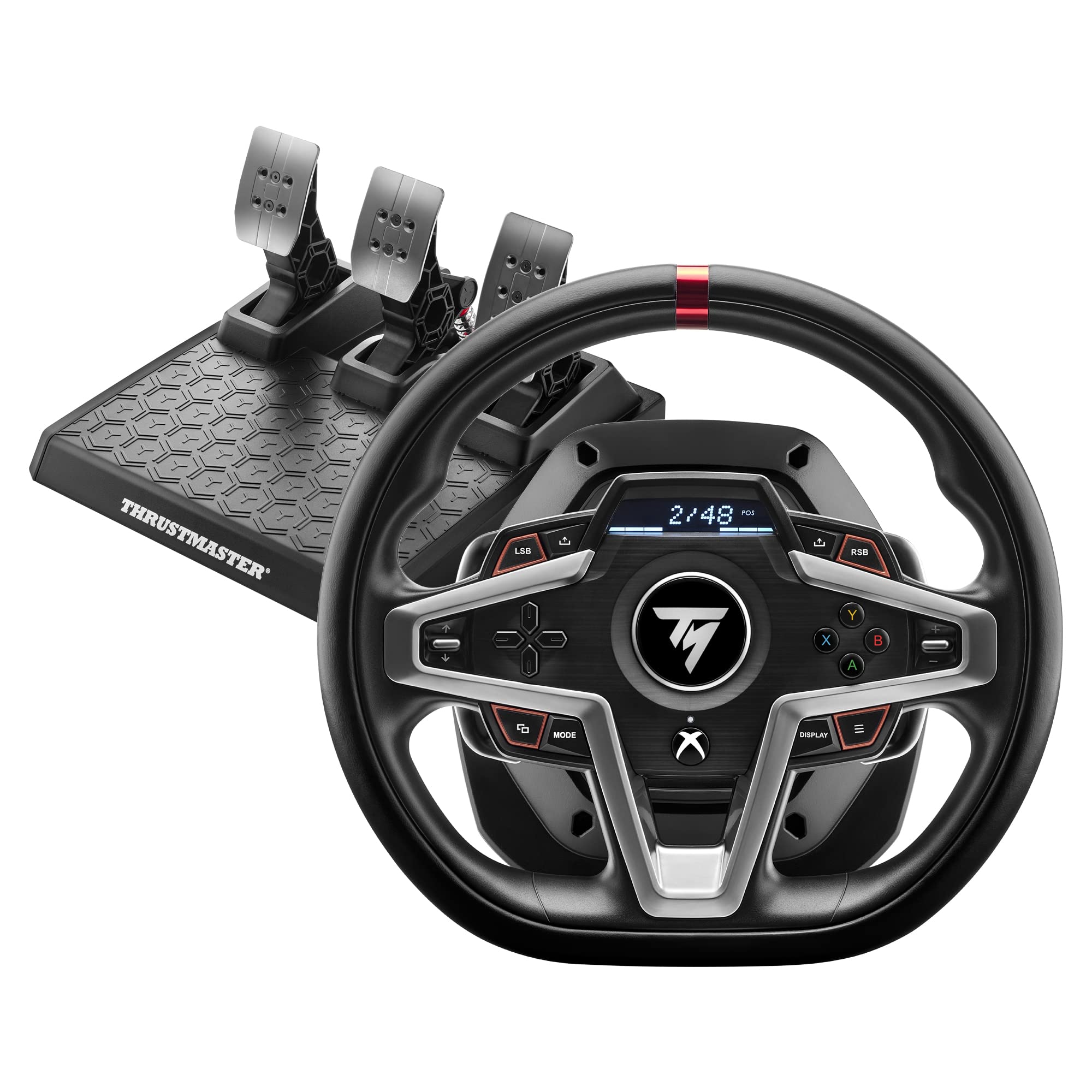 Thrustmaster T248Xレーシング ホイールおよび磁気ペダルハイブリッド ドライブ磁気パドル シフターダイナミック フォース フィードバックレーシング情報を表示するスクリーン