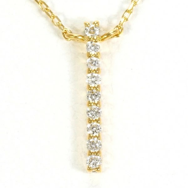エテ K18YG ネックレス ダイヤ 0.03 総重量約1.0g 約42cm ジュエリー 中古