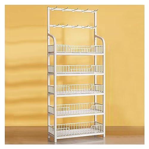 スーパーの棚 スーパーマーケットの陳列棚 4/5層 収納ラック スーパーマーケットの棚キャビネット 面取り口バスケットディスプレイスタンド 多機能フレーム キッ