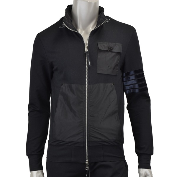 P.M.D.S. ピーエムディーエス STANI FULL ZIP /フード内臓式 ラインデザイン ストレッチ トラックジャケット/F25SW744Z BLACK CARBON