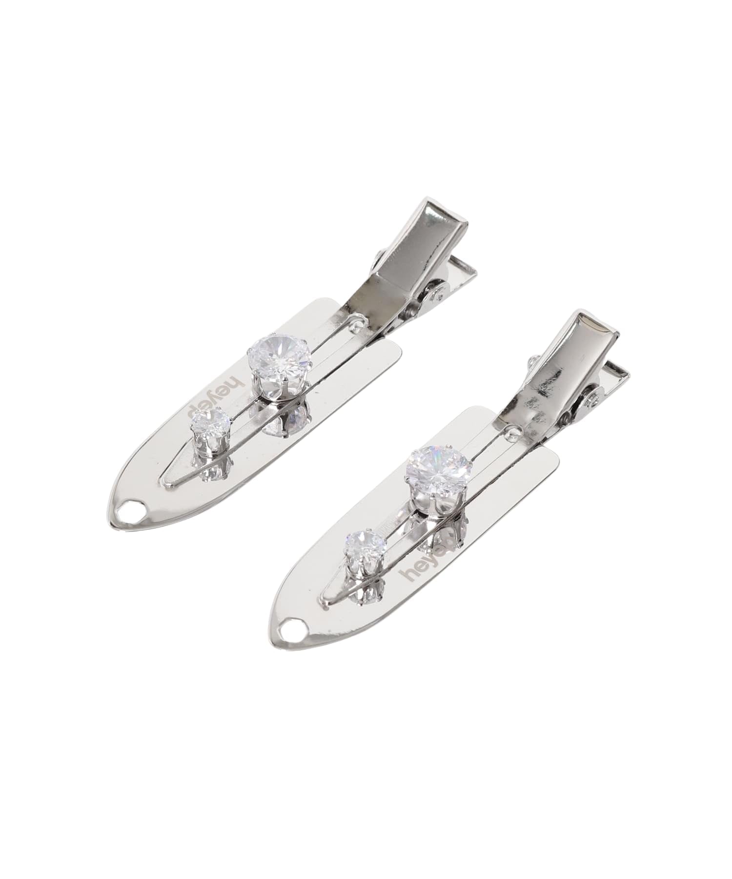 [アーバンリサーチ ロッソ] ヘアアクセサリー バレッタ heyep RhinestoneFlatHairClip2P レディース RWA6-HP8924 SILVER