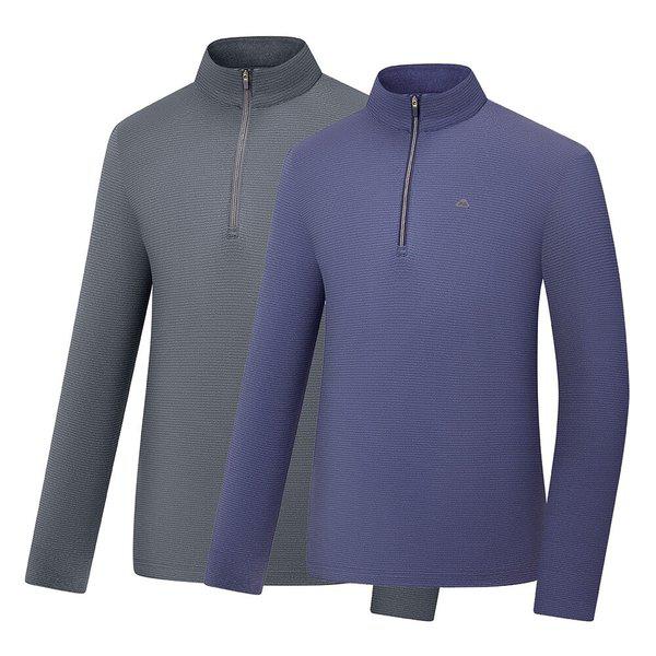 メンズ薄起毛登山長袖ハーフジップTシャツ 伸縮性 セントリー(男)