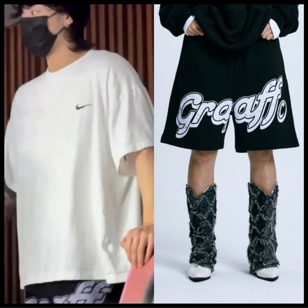 BTS ジョングク着用 【GRAFFITIONMIND】 GRAFF PRINT SWEAT SHORTS スウェットショーツ スウェットパンツ トレーニングパンツ