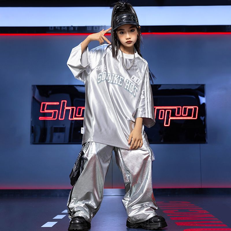 ストリートダンスのスーツの男の子のhiphopヒップホップのゆったりしたジャズダンスの服装の子供の女性の出演服の夏のファッションのブランドの服