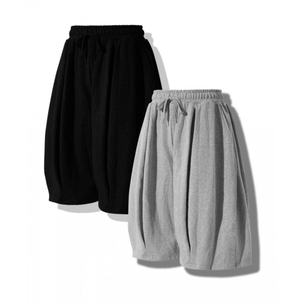 ライクザモストピントックバルーンワイドバミューダ8パートスウェットパンツ 2色