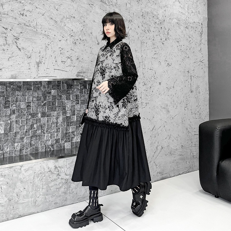 【J.Fashion】 2025秋 袖なし ワンピース 花柄 中華風 おしゃれ レディース ノースリーブ ロングワンピース 関連商品購入可能 メガ割