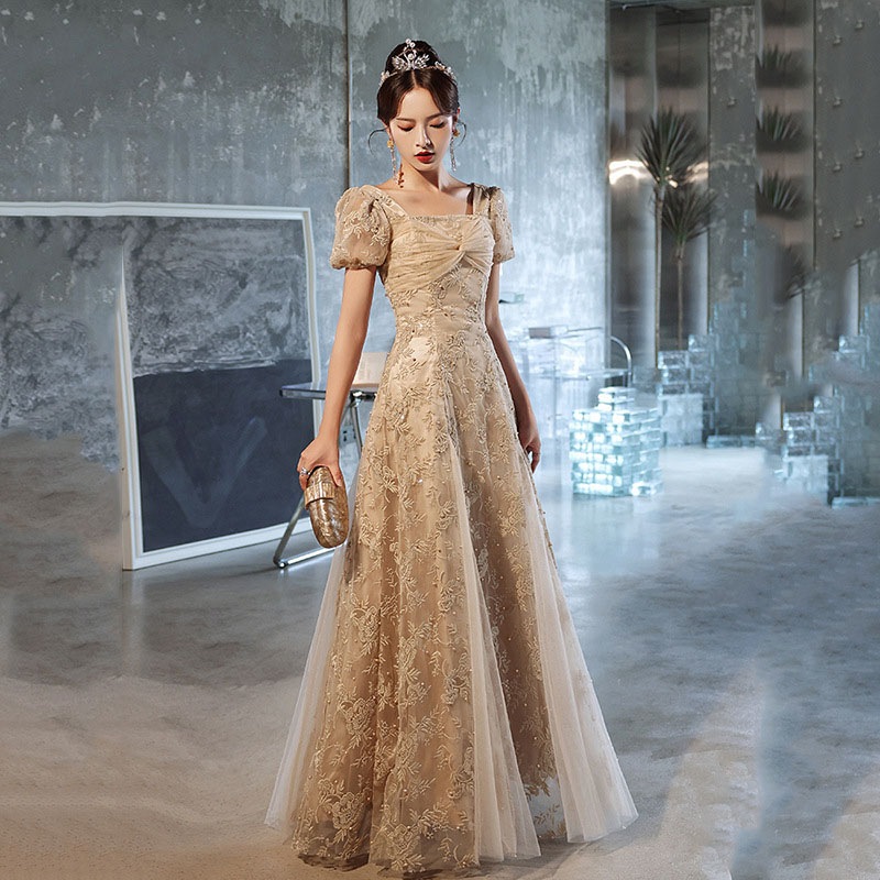 6月の新製品プロモーション最終日 ウェディングドレス ウエディングドレス カラードレス ロングドレス パーティードレス 発表会ドレス 演奏会 ステージドレス コンクール イブニングドレス ベージュ レ