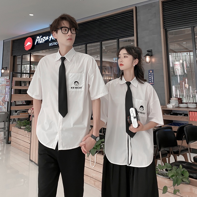 卒業式クラス服 カップル スカート カレッジ風シャツセット512