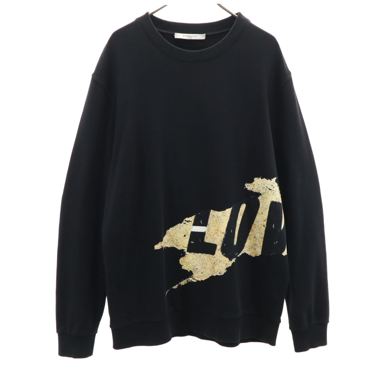 15AW ポルトガル製 長袖 LOVEロゴ トレーナー L ブラック スウェット メンズ 古着