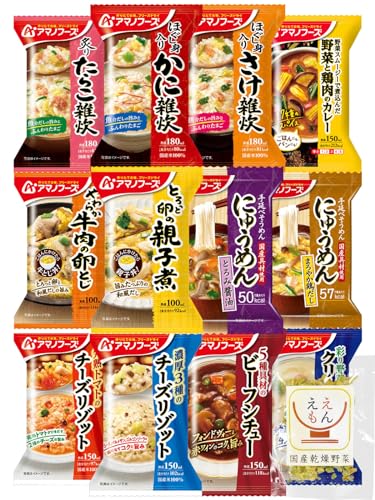アマノフーズ フリーズドライ 軽食 和食 洋食 惣菜 おかず ご飯 12食 詰め合わせ セット 常温 国産乾燥野菜
