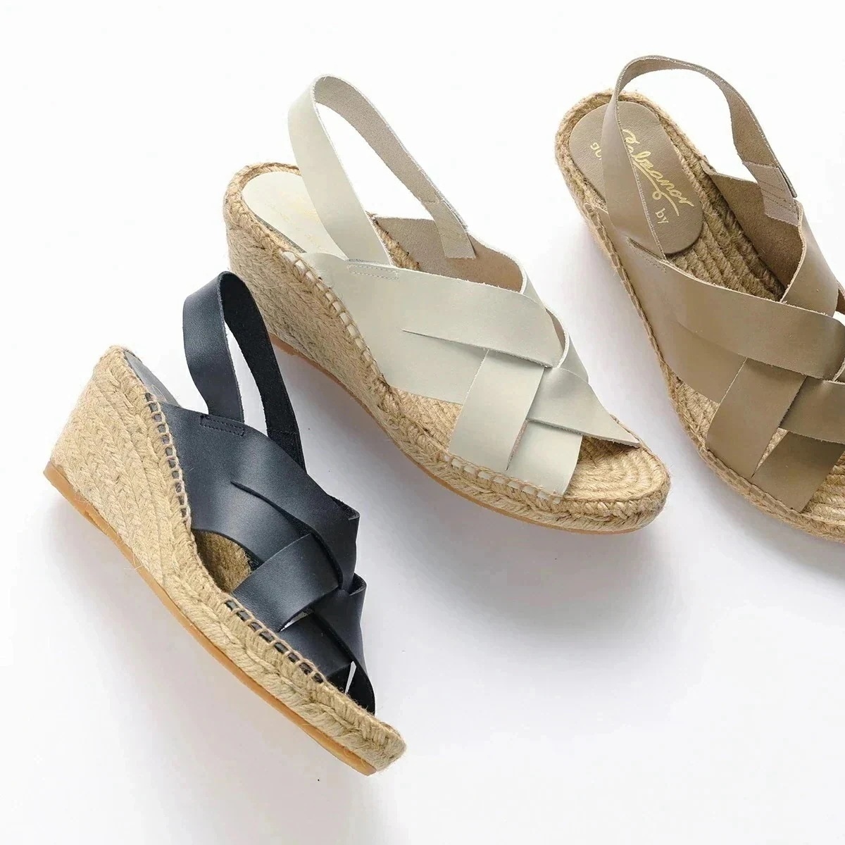 Calzanor カルザノール サンダル 2539 PREMIER レディース ジュート レザー クロスストラップ エスパドリーユ ウエッジソール 靴 カラー4