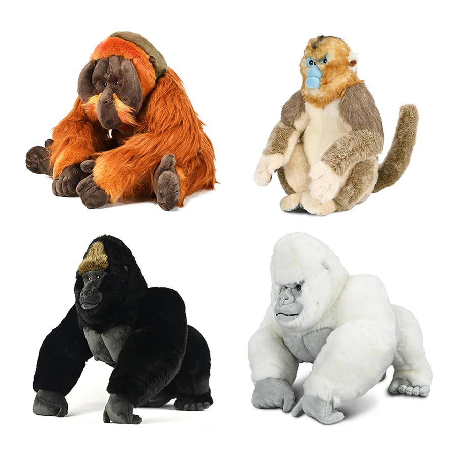 アルビノゴリラ ぬいぐるみ リアル ストレス解消 玩具 動物 モデル 抱き枕 クッション 癒し系 ふわふわ 肌触り良い インテリア お祝い 撮影道具 置物 自宅 部屋飾り ハロウィン クリスマス パー