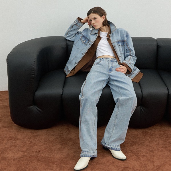 (PT-5586)LINES SET-UP DENIM PANTS 7,232円