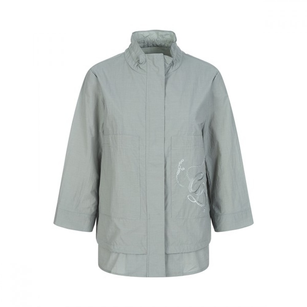 [クロコダイルレディ] 繊細な色のメッシュジャンパーライトカーキCLCMJP104