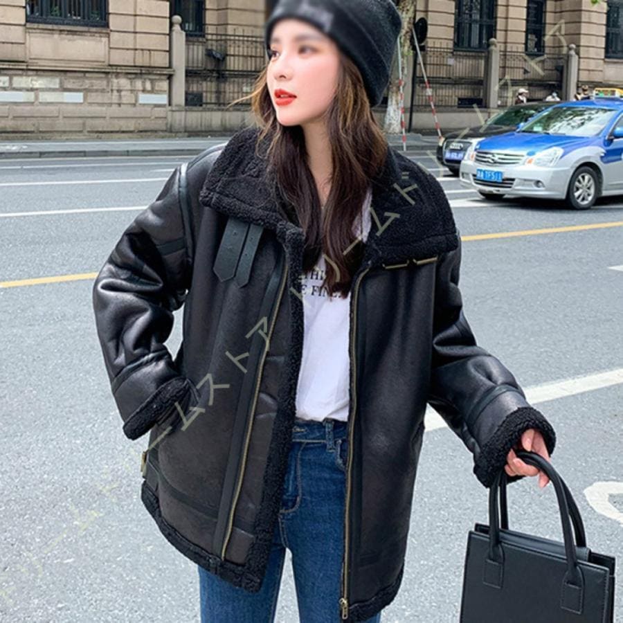 ムートンコート ムートンジャケット レディース ショートコート 体型カバー フェイクムートン 秋冬 冬 ショート丈 暖かい 防寒 厚手 ゆったり アウター 通勤 4,575円