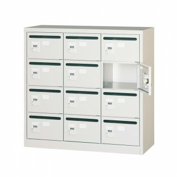 オフィス/店舗向け　メールボックス　3列4段　ダイヤル錠　ホワイト　COM-MVK-12P　COM-MVK-12P